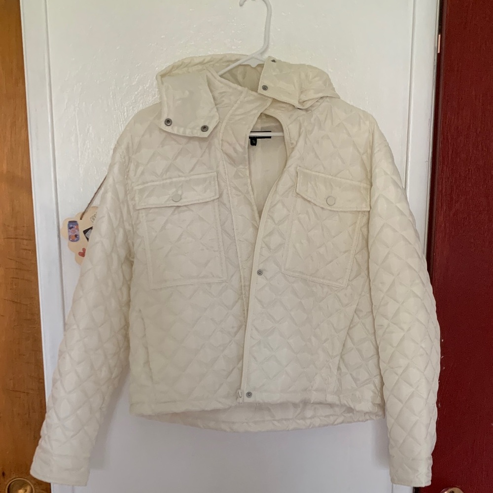 Women's Cream Quilted Jacket